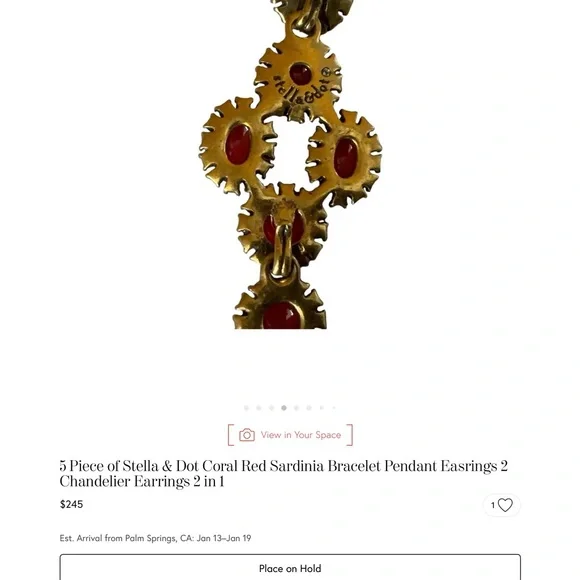 Stella & Dot Coral Red Bracelet Set